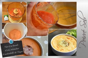 Flan à la tomate et son médaillon d'andouillette de Troyes préparation