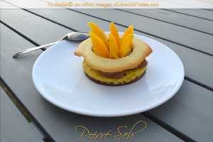 Tartelette au citron, mangue et chocolat