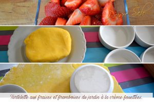 Tartelette aux fraises et framboises préparation