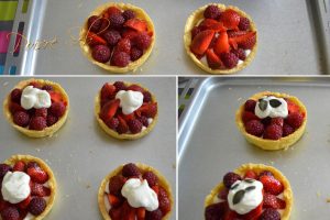 Tartelette aux fraises et framboises préparation garnitures