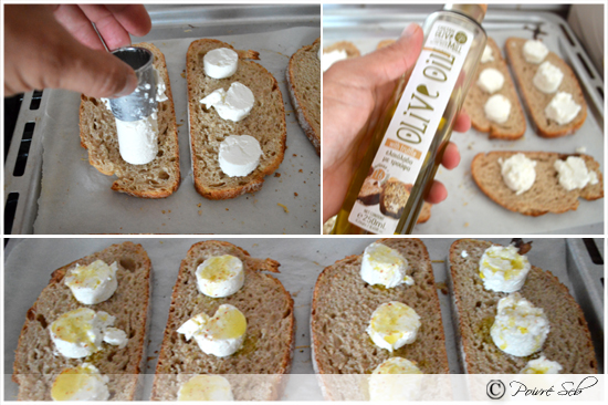 tartines-au-chèvre-frais-aux-herbes-a-huile-de-truffe-preparation