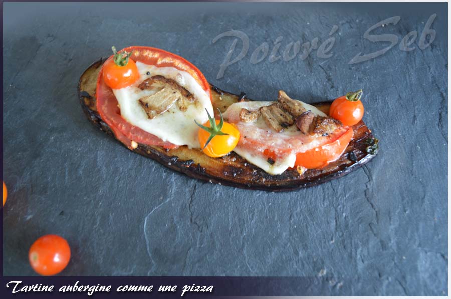 Tartine aubergine comme une pizza