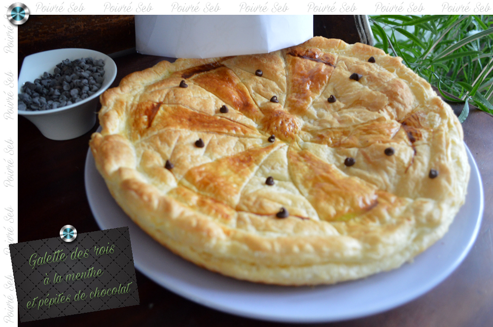 Galette des rois à la menthe et pépites de chocolat