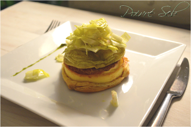 Flan au Munster en feuilleté et petite salade en mode Slovène