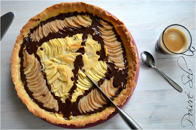 Tarte poires pommes chocolat