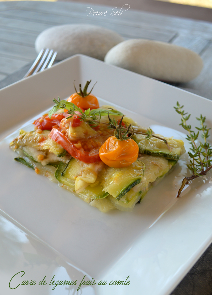 Carré de légumes frais au comté.