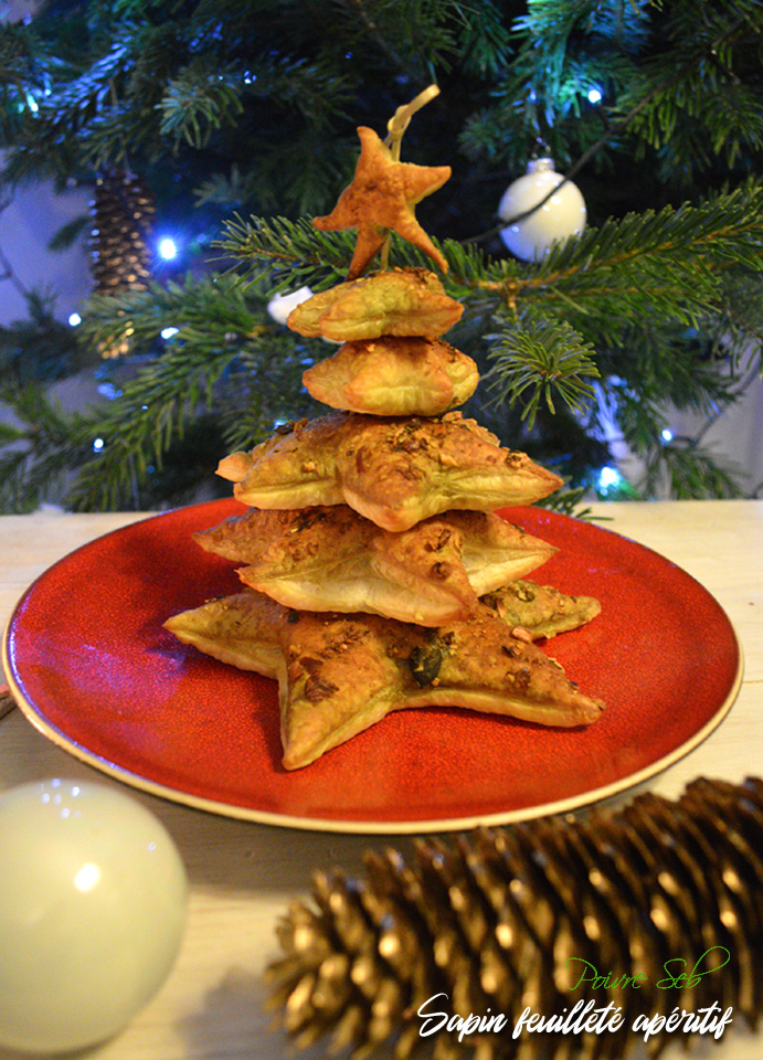 Sapin feuilleté apéritif aux graines