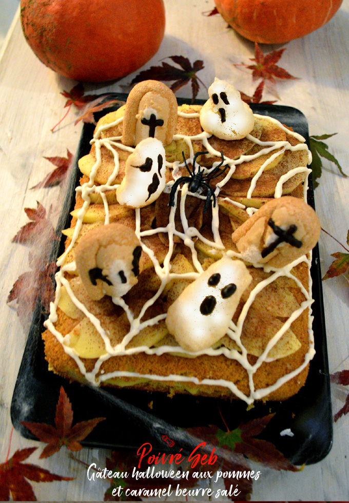 Gâteau halloween aux pommes et caramel beurre salé