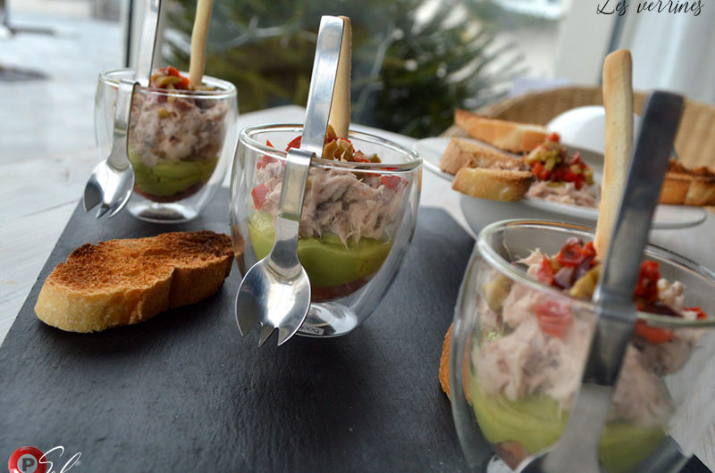 verrine 3 saveurs thon saumon avocat